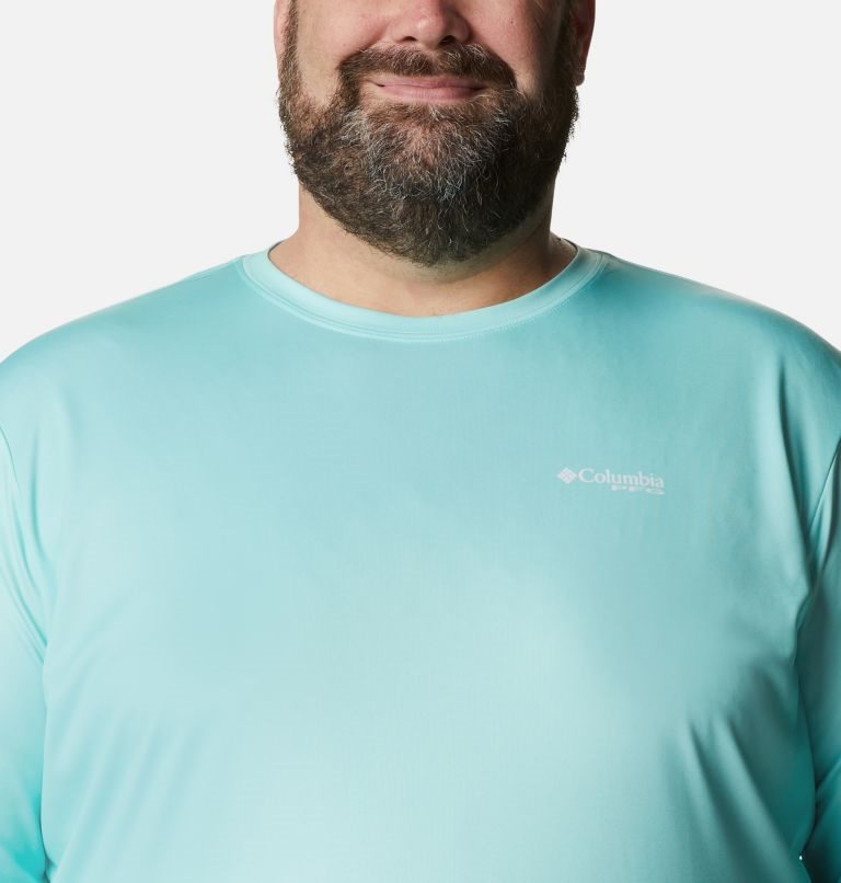 Men's Columbia PFG Terminal Tackle Fish Flag Long Sleeve Sweatshirts Turquoise | Plus Size CA-J0634